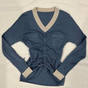 Women’s Blue Long Sleeve Top - Size S